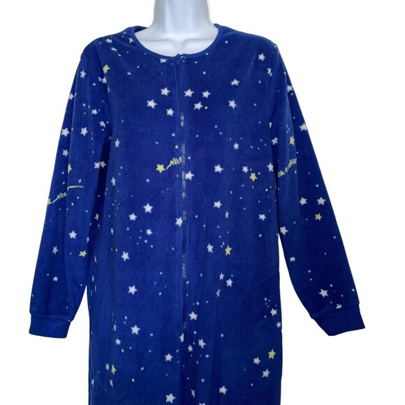 Nick & Nora Starry Night Pajamas Womens XL Footed Unionsuit PJs Costume Star - Picture 2 of 9